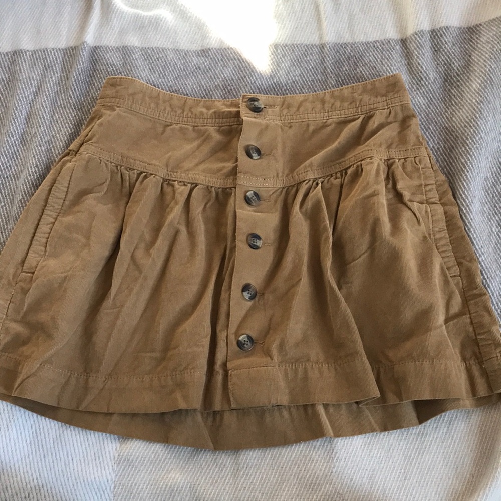 yellow button up skirt